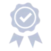 A grey ribbon with a check mark