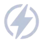 A white lightning bolt in a circle